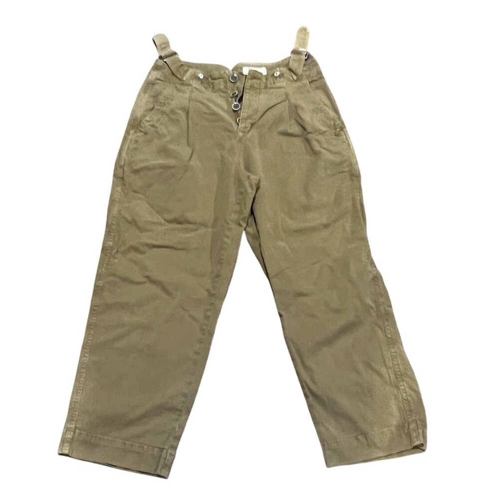 Anthropologie Pants Womens Size 29 Olive Tan High Rise Pleated Workwear